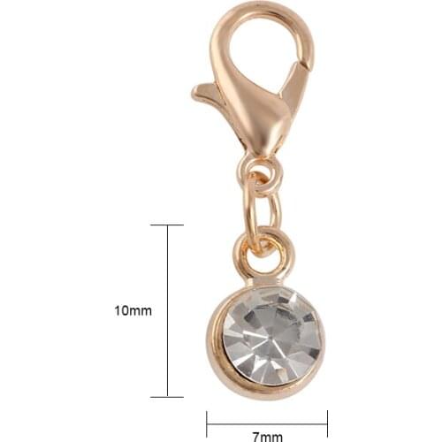 20PCS/LOT New Design Crytsal Charm Pendant Handmade Bracelet Pendant Jewelry With Lobster Clasp