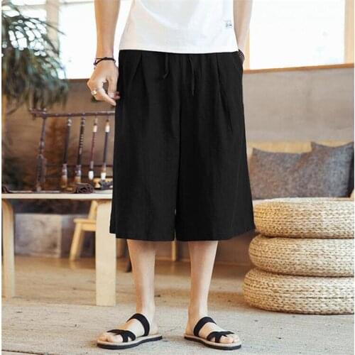 2020 Men cotton linen Hip Pop Pants Streetwear Casual Fashion wide leg Trousers 10 color plus size 5XL 6XL 7XL Jogger Pants