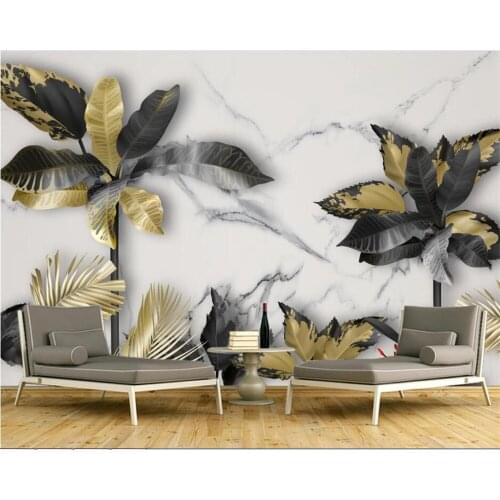 Beibehang behang Custom 3D Mural Wallpaper Living Room Theme Hotel Luxury Decoration Wall Tropical Plant Modern Geometric Simple