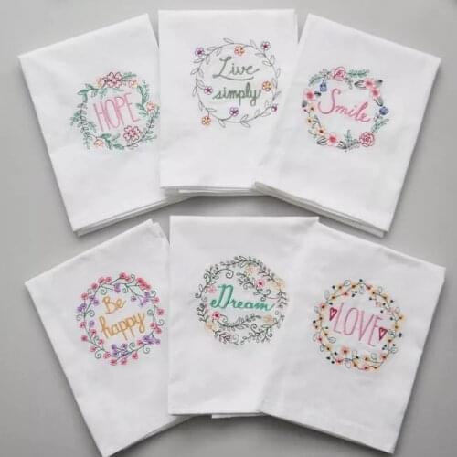 6PCS/Lot Cotton rectangle servetten Dishtowel Kitchen Towel Dish Towel Cleaning Cloth Tea Towel Embroidered 45x70cm Table Napkin