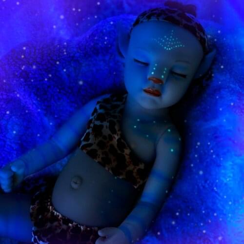 ADFO Reborn Baby 20 Inches LoL Lifelike Newborn Baby Boy Night Light Full Vinyl Washable Dolls Gifts Toys For Girls Children