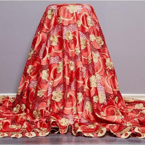 African Lace Fabric 2021 High Quality Lace Guipure Cord Nigerian Embroidery Sewing Fabrics 5 Yards Dresses For Women Party A2551