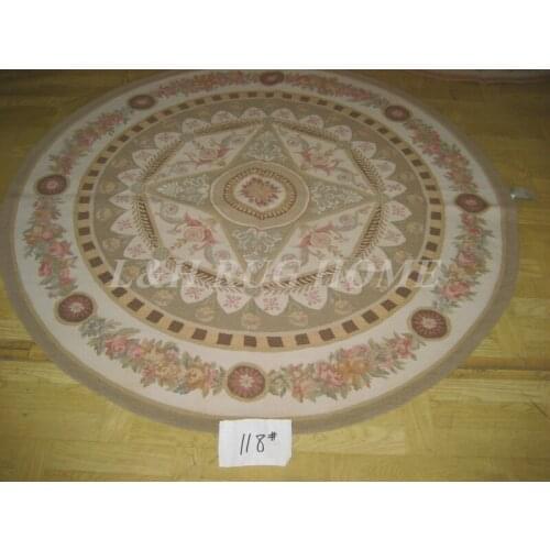 Free Shipping 5'X8' French Aubusson rug hand woven100% New Zealand wool rugs and carpets, classical beige color