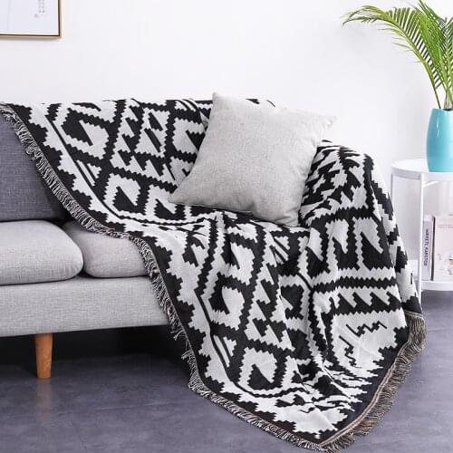 Bohemian Throw Blanket for Bed Travel Camping Bedcover Bedspread Ethnic-Style Geometry Retro Tapestry Sofa Cover Floor Mat