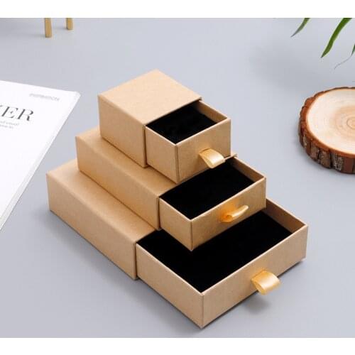 Paper Jewelry Box Small Jewerly Packaging Display for Necklace Jewellery Organizer Personalized Drawer Cardboard Gift Box Custom