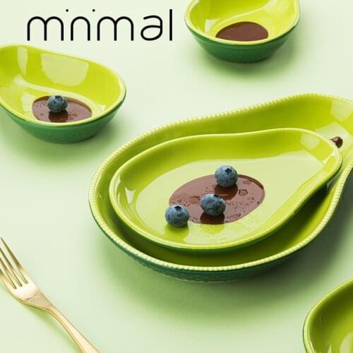 Household dishes, dishes, creative childrens cartoon dishes, Nordic style, cute and personalized ceramic dessert dishes