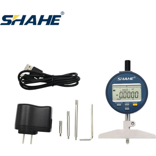 SHAHE Digital Depth Indicator 0.001 mm Depth Gauge 0-100mm Rechargeable Battery Depth Measuring Tools