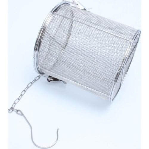 Stainless steel spice strainer colander 17cm large tea infuser herb fine mesh basket locked hotpot ball skimmer cooking gadgets