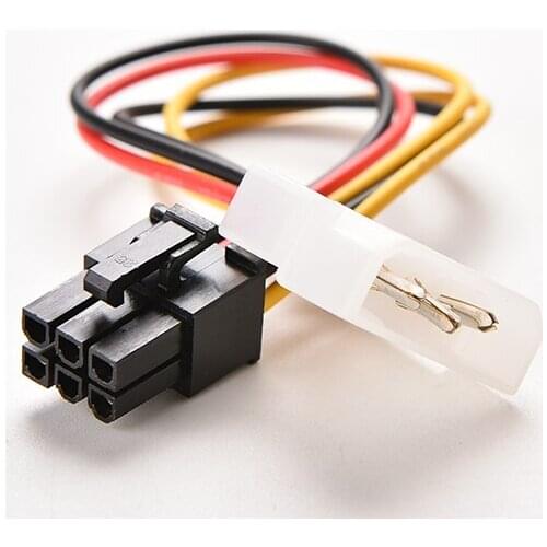 PCI-E Graphic Card Power Connector Cable Adapter single4-Pin to 6-Pin New