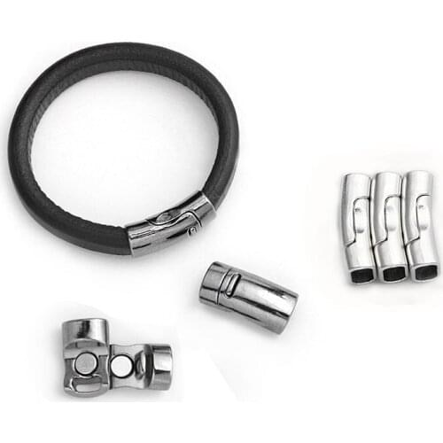 5PCS Magnetic Clasps Bracelets Connector End Clasp fits 10x6mm Licoric Leather Cord Lazy Shoelace Buckle Jewelry Findings Making