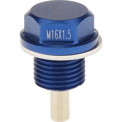 M16X1.5mm Anodized Metal Engine Magnetic Oil Pan Drain Bolt Plug Blue for Subaru for Toyota / for Scion (M16xP1.50)