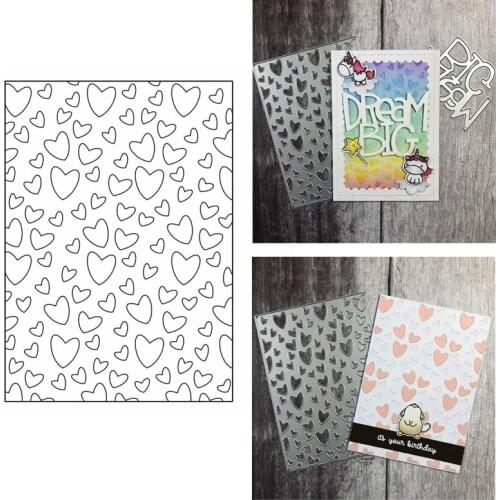 Love Heart Doodle Background Metal Cutting Dies Stencil For DIY Decor Crafts Paper Cards Album Scrapbooking 2020 Hot Sale