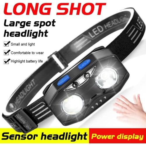 Multifunctional Portable Mini Flashlight Lantern Led Headlamp Outdoor Camping Headlight With Battery Display Waterproof