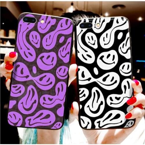 Liquid smiley chocolate phone Case For iPhone 11 12 Pro XS MAX XR X 7 8 6Plus SE 2021 Candy Soft Silicone Phone Cover Bag