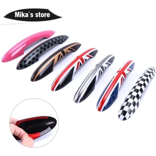 Union Jack JCW Exterior Door Handle Cover Case Protect Sticker For mini cooper F55 F56 F54 F57 F60 Car-styling Car Accessories