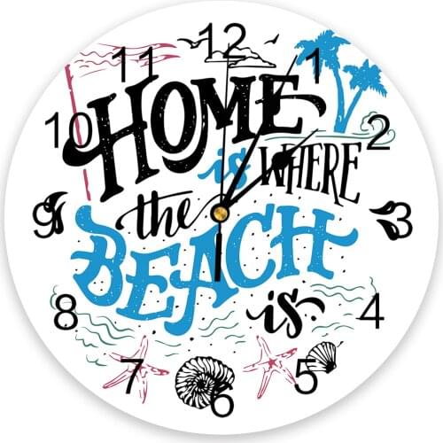 Marine Life Beach Starfish Shell Wall Clock For Modern Home Decoration Teen Room Living Room Needle Hanging Watch Table Clock