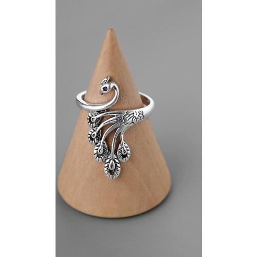 New Trendy Charm Peacock Rings For Women Men Boho Knuckle Party Rings Punk Cocktail Jewelry Girls Gift anillos bijoux