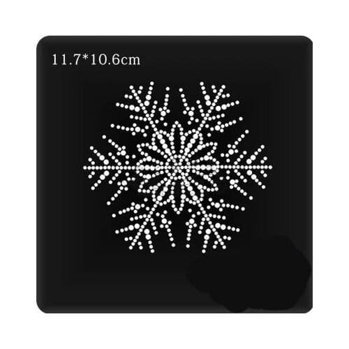 2pcs/lot Snowflake rhinestone iron on transfers designs strass iron hot fix rhinestone transfers appliques for shirt bag
