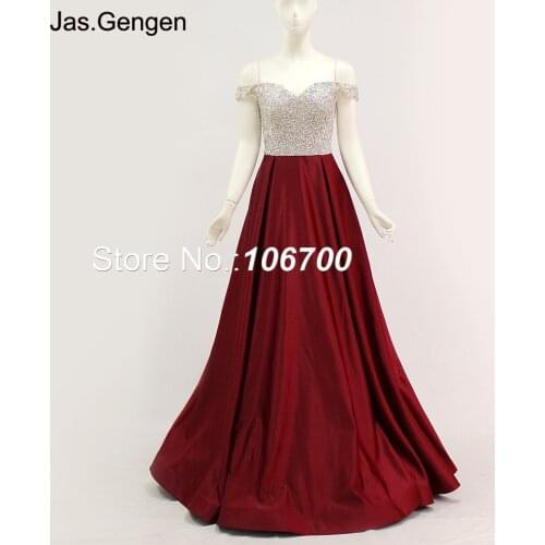 Sexy Gold Color Ballgown Long Evening Dresses Sweetheart Off the Shoulder Bridal Dresses Backless Crystal Beading Prom Gowns