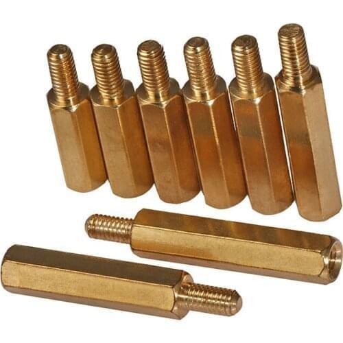 Six Corner Pillars Of Single Copper Stud Nut M3*13+4 Pillars