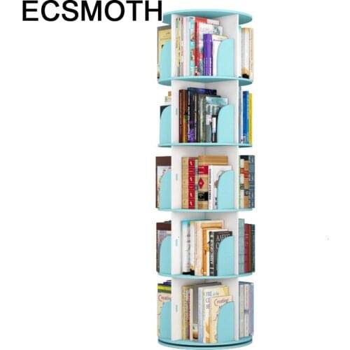 Display Cabinet Rangement Chambre Enfant Estanteria Madera Rotatable Rotate Modern Bookcase Rack Home Furniture Book Shelf Case