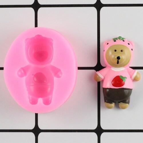 Cartoon Bear Silicone Molds DIY Baby Birthday Cupcake Topper Fondant Cake Decorating Tools Candy Resin Clay Chocolate Mould