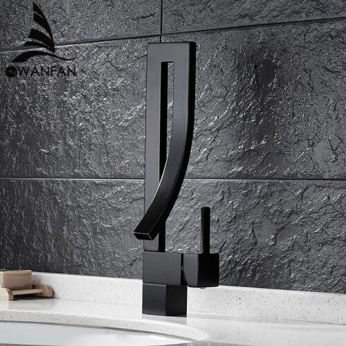 Basin Faucets Chrome Brass Square Tall Bathroom Sink Faucet Single Handle Deck Mounted Toilet Hot And Cold Mixer Water Tap 9060