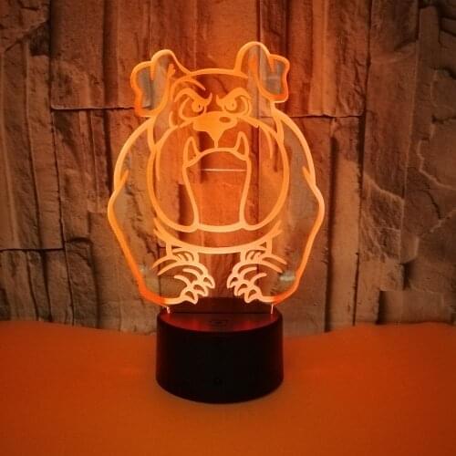 Bulldog Pugs Dog LED RGB Night Light 7 Color Change Desk Light 2839 Action Figure PVC Kids Toys Brinquedos Christmas Gift