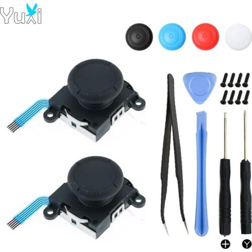YuXi 3D Analog Joycon Joystick Thumb Sticks Sensor Replacement For Nintend Switch Joy Con Controller Housing w/ Repair Tool