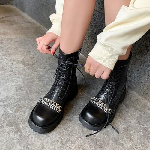 2021 Winter Women Boots Round Toe Ankle Boots for Women Thick Bottom Chelsea Boots Platform Boots Women shoes