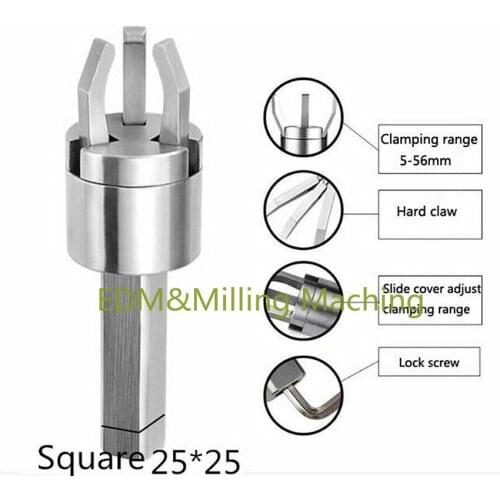 1PC High Quality CNC Lathe Bar Puller Automatic Lathe Feeder Claw Square Crank Handle 25*25 Clamp DURABLE New