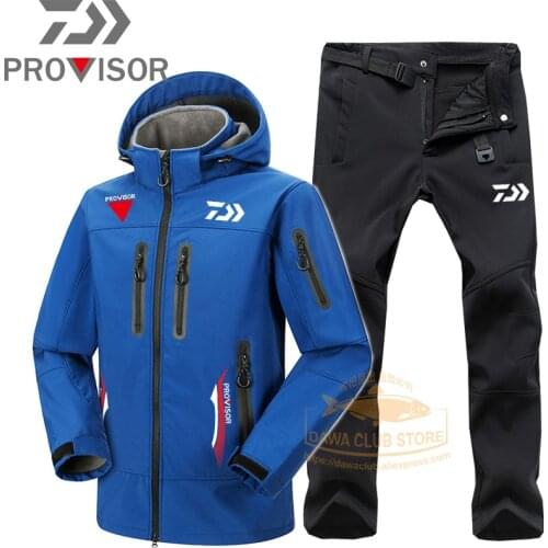 2021 Fishing Clothes Hiking Jacket Two Piece Set Dawa Fishing Jacket Winter Warm Pants Waterproof Outdoor Jacket DAIWA Hoodie