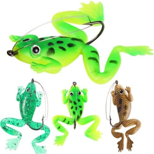 4pcs/lot New 6cm 5g Frogs Fishing Lure Set Artificial Fishing Soft Silicone Bait with Hooks Bass Pesca Carp Fishing Tackle