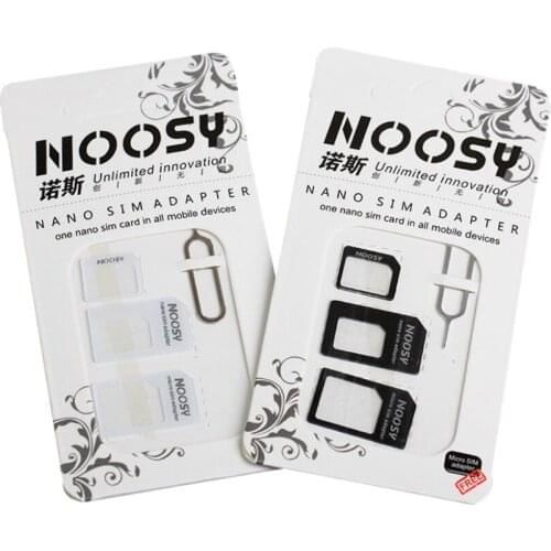 4 in 1 Nano SIM Card Adapter Kit Standard Micro Sim Card Converter with Eject Pin for iPhone Mobile Phone Tablet