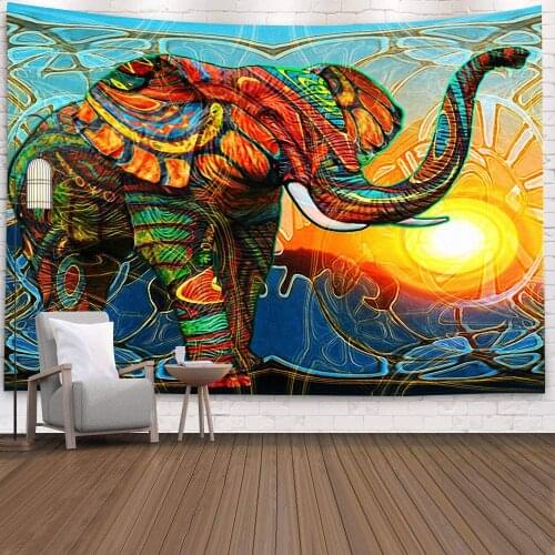 Aggcual elephant decor tapestry wall hanging Colorful Digital Printing wall covering deco living room home boho mural mat Tap104