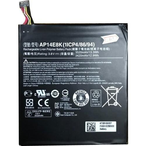 3520mah AP14E8K battery for acer Iconia One 7 B1-750 batteries