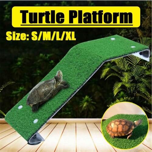 Aquarium Decor Turtle Basking Rest Platform Acrylic Turtle Island Aquariums Moss Clambing Drying Basking Terrace Simulated Lawn