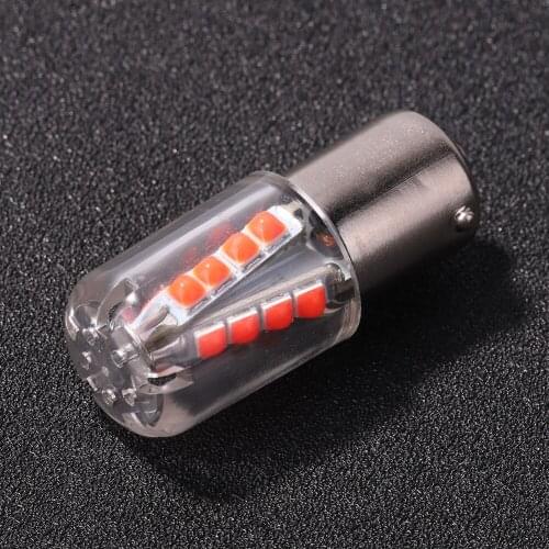 Car Brake Signal Light LED Bulb Glass 1156 BA15S Bulb 3W for Turn Signal Brake Reverse Light 3W 12-24V Red Yellow White
