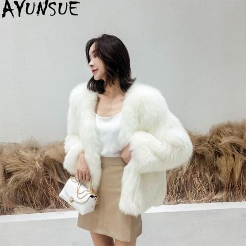 AYUNSUE Real Fox Fur Coat Female Jacket Winter Jacket Women Clothes 2020 Natural Fur Korean Jackets Outwear Chaqueta Mujer MY