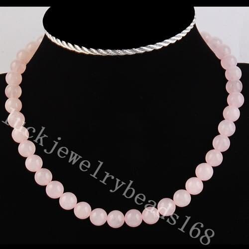 Free Shipping Fashion Jewelry 10mm Pink Crystal Ball Beads Necklace 17" FG3548