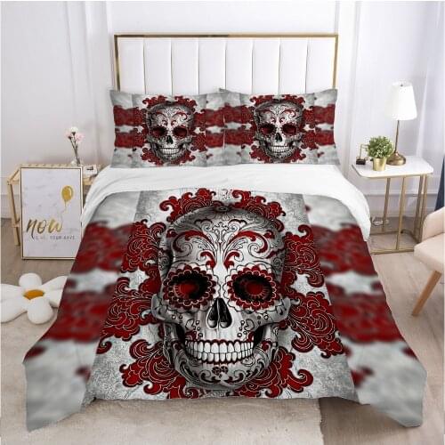 Skull Deadpool Duvet cover set 240x220 200x200 Bedding set Twin Queen King Double Bed linens Quilt cover Bedclothes Bloody