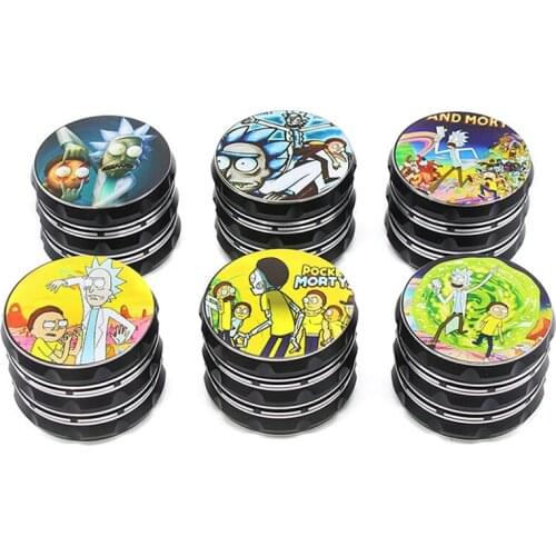 Color printing top cover 63mm Grinder Herbal Herb Weed Grinder Zinc Alloy Smoke Crusher Manual Smoking Cigarette Accessories