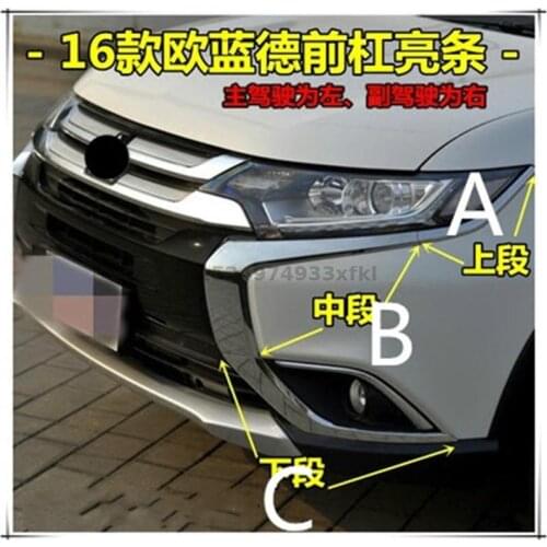 For Mitsubishi Outlander 2016-2018 Styling Abs Gegalvaniseerd Auto Voorbumper Bar Trim Fit car accessories Car styling