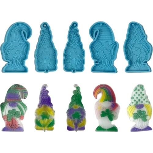 Epoxy Resin Mold Irish Festival Faceless Doll Keychain Silicone Mould DIY Crafts Jewelry Pendant Casting Tools