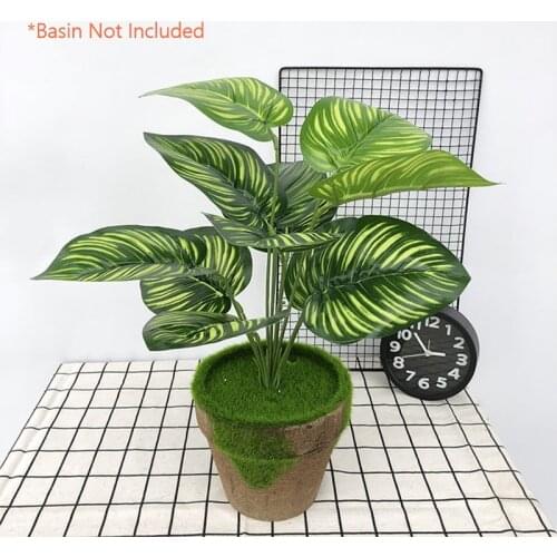 40cm Artificial Tropical Monstera Artificial Plant Leaves Plastic Palm Tree Without Vase Green Real Touch Fake Turtle Leaf For H