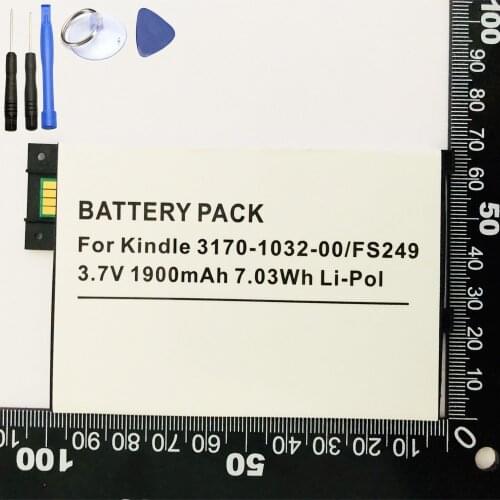 ISUN Battery Replacement ForAmazon Kindle 3 III Keyboard eReader D00901 Graphite 170-1032-00 1830mAh with tools