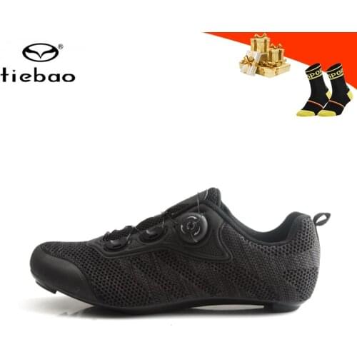 Tiebao road bike shoes for men breathable zapatillas ciclismo self-locking ultra-light racing bike sneakers Wear-resistant shoes
