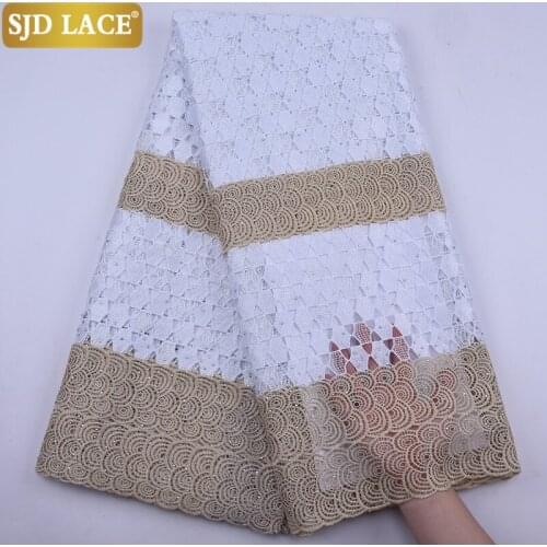 SJD LACE Guipure Cord Lace Fabric High Quality African Lace Fabric Water Soluble Laces For Nigerian Wedding Party Dress SewA1935