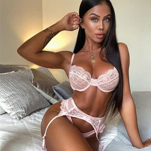 Lace Floral Sexy Women Exotic Sets Female Bodycon Babydoll Lingerie Sets Hot Sleep Wear Erotic Tempting Pantyhose Sexy Lingerie