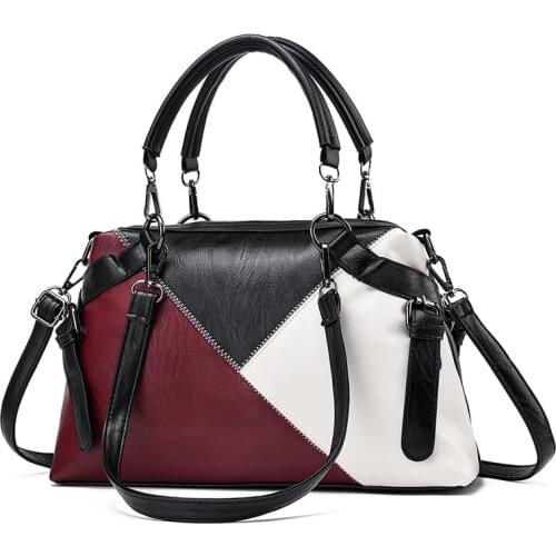 Fashion Women Handbag Boston Patchwork PU Leather Women Bag Feminina Luxury Pillow Bag Elegant Shoulder Bag Tote Crossbody Bags